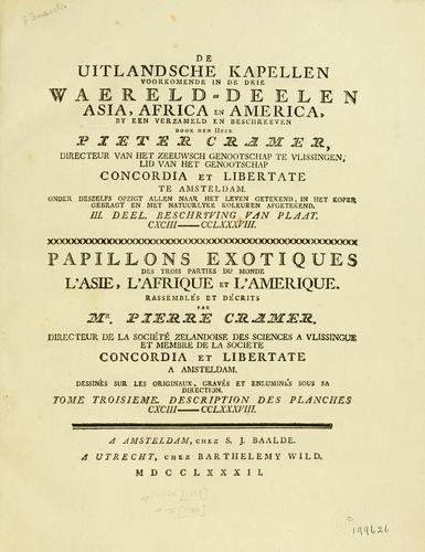 Cover for De uitlandsche kapellen, voorkomende in de drie waereld-deelen Asia, Africa en America