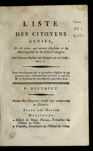Cover for Liste des citoyens actifs