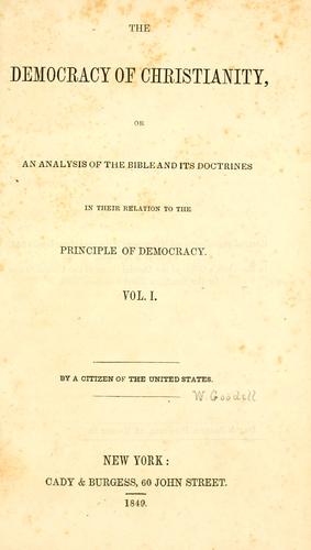 Cover for The democracy of Christianity, or