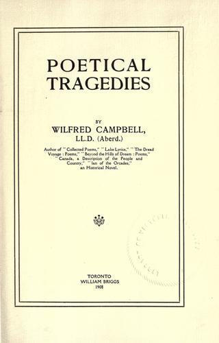 Cover for Poetical tragedies