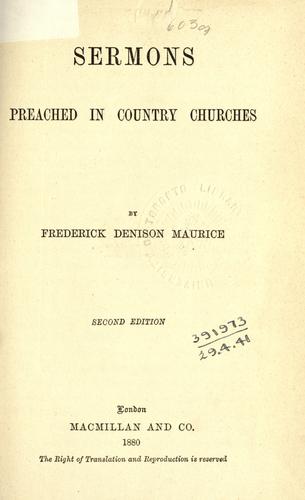 Cover for Sermons preached in country churches