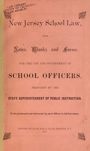 Cover for New Jersey school law