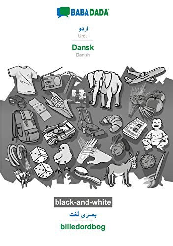 Cover for BABADADA black-and-white, Urdu  - Dansk, visual dictionary  - billedordbog