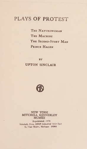 Cover for Plays of protest