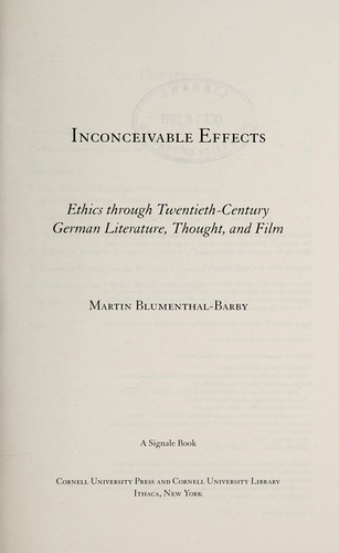 Cover for Inconceivable effects