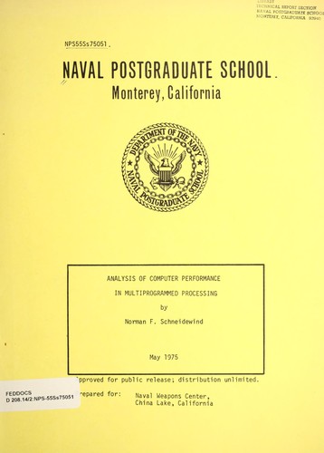 Cover for Analysis of computer performance in multiprogrammed processing