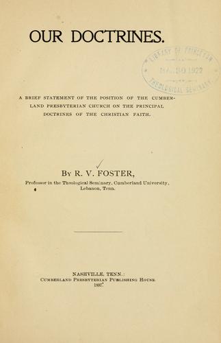 Cover for Our doctrines