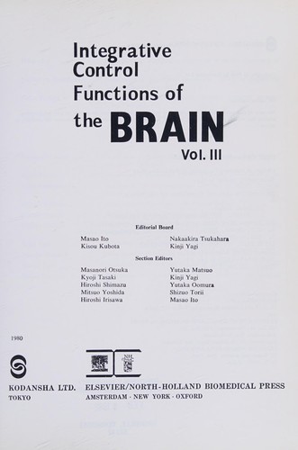 Cover for Integrative control functions of the brain