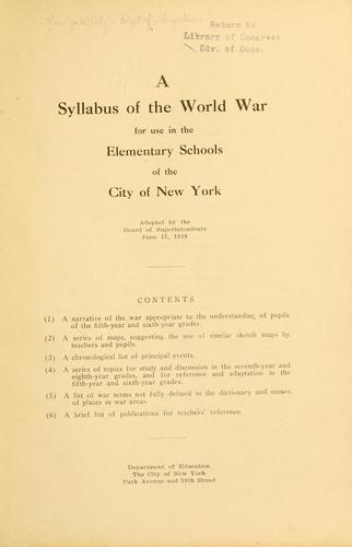 Cover for Syllabus for secondary schools. 1910
