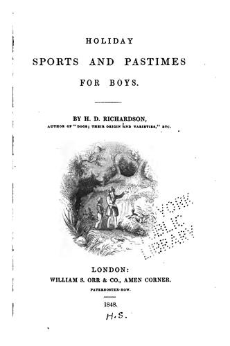 Cover for Holiday sports and pastimes for boys.