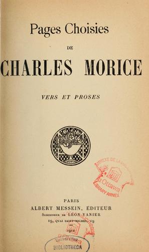 Cover for Pages choisies de Charles Morice