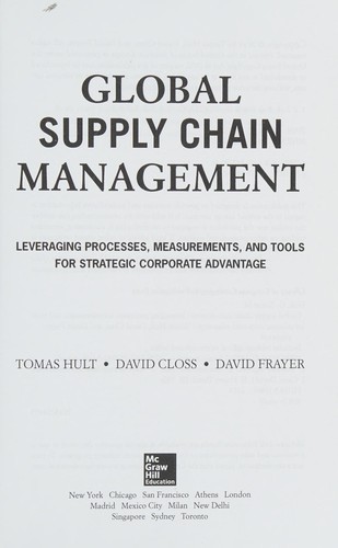 Cover for Global Supply Chain Management