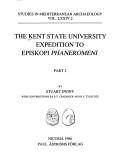 Cover for The Kent State University expedition to Episkopi Phaneromeni (Studies in Mediterranean Archaeology)