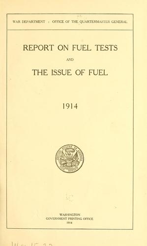 Cover for Report on fuel tests and the issue of fuel, 1914.
