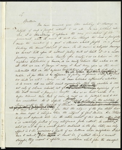 Cover for [Letter to] My dear sir