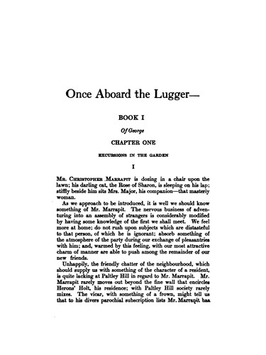 Cover for Once aboard the lugger ---