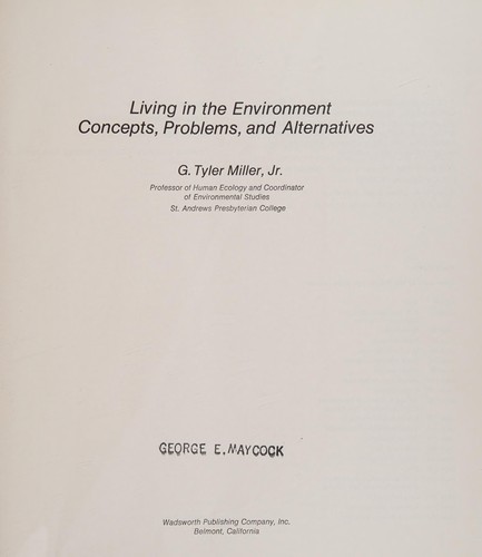 Cover for Living in the environment