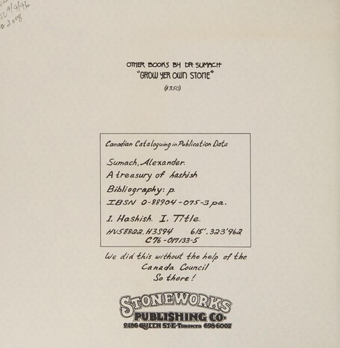 Cover for A treasury of hashish