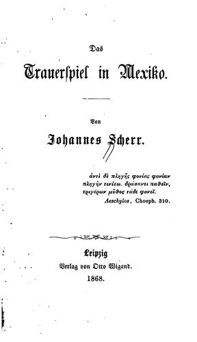 Cover for Das Trauerspiel in Mexiko.