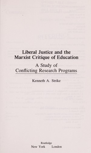 Cover for Liberal justice and the Marxist critique of education