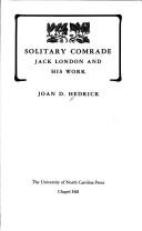 Cover for Solitary comrade, Jack London and his work