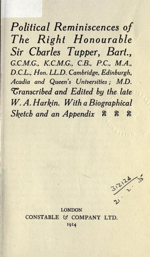 Cover for Political reminiscences ...
