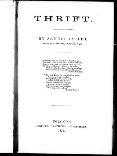 Cover for Thrift