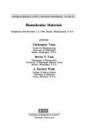 Cover for Biomolecular materials