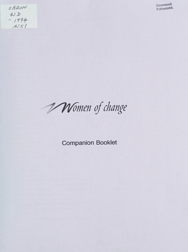 Cover for Women of change