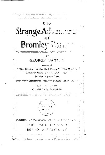 Cover for The strange adventures of Bromley Barnes