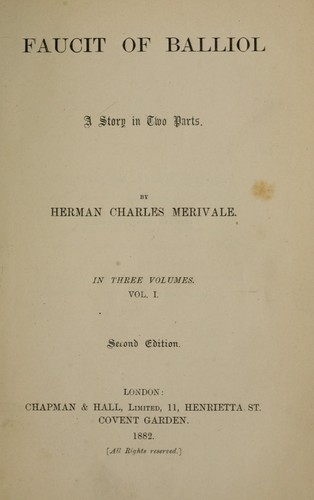 Cover for Faucit of Balliol