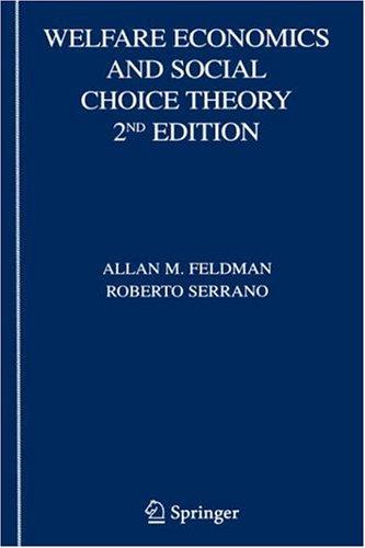 Cover for Welfare economics and social choice theory
