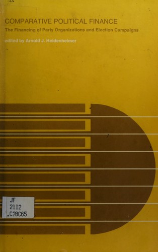 Cover for Comparative political finance