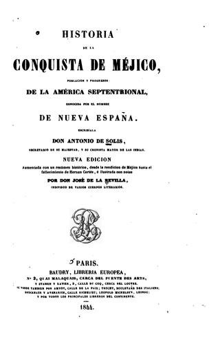 Cover for Historia de la conquista de Méjico