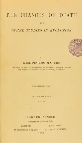 Cover for The chances of death and other studies in evolution