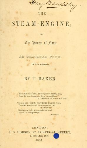 Cover for The steam-engine; or, The powers of flame.