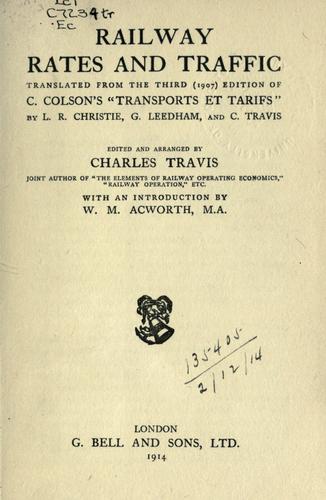 Cover for Railway rates and traffic