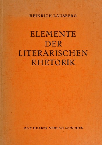 Cover for Elemente Der Literarischen Rhetorik