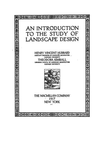 Cover for An introduction to the study of landscape design