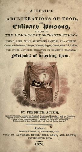 Cover for A treatise on adulterations of food and culinary poisons