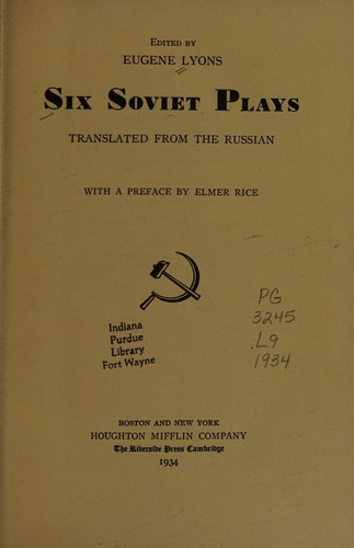 Cover for Six Soviet Plays