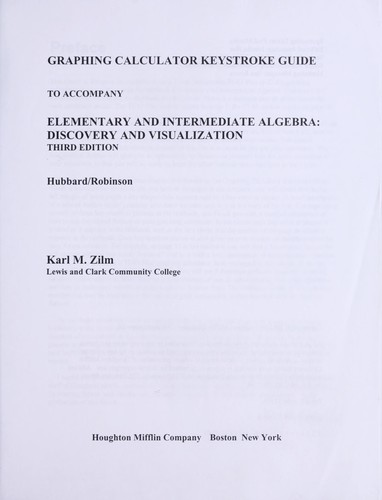 Cover for Elementary And Intermediate Algebra