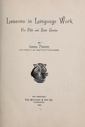 Cover for Lessons in language work for fifth and sixth grades