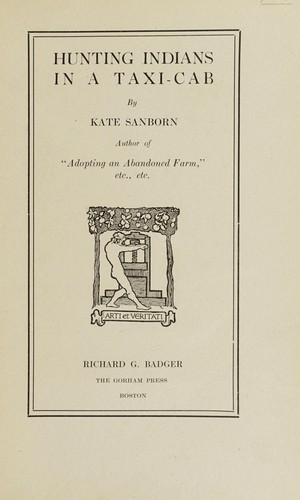 Cover for Hunting Indians in a taxi-cab