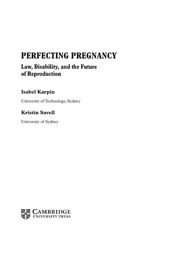 Cover for Perfecting pregnancy
