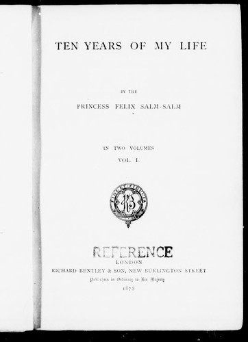Cover for Ten years of my life