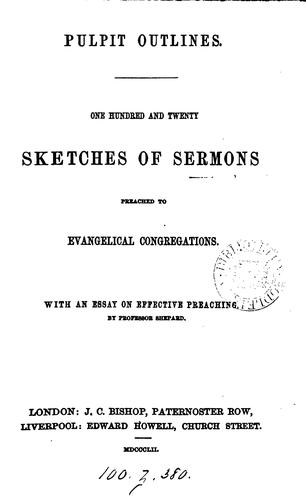 Cover for Pulpit outlines, 120 sketches of sermons preached to evangelical congregations
