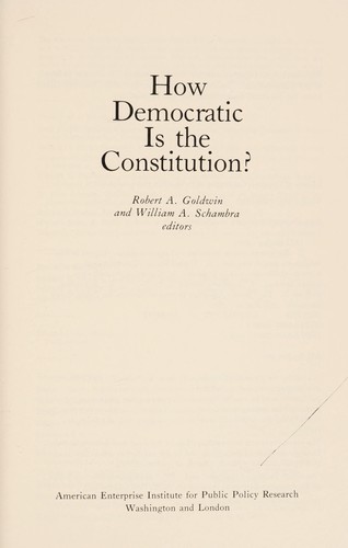 Cover for How democratic is the Constitution?