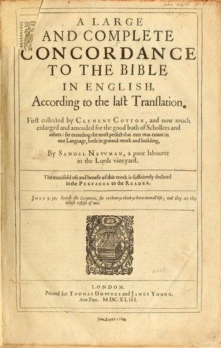 Cover for A large and complete concordance to the Bible in English, according to the last translation