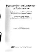 Cover for Perspectives on language in performance